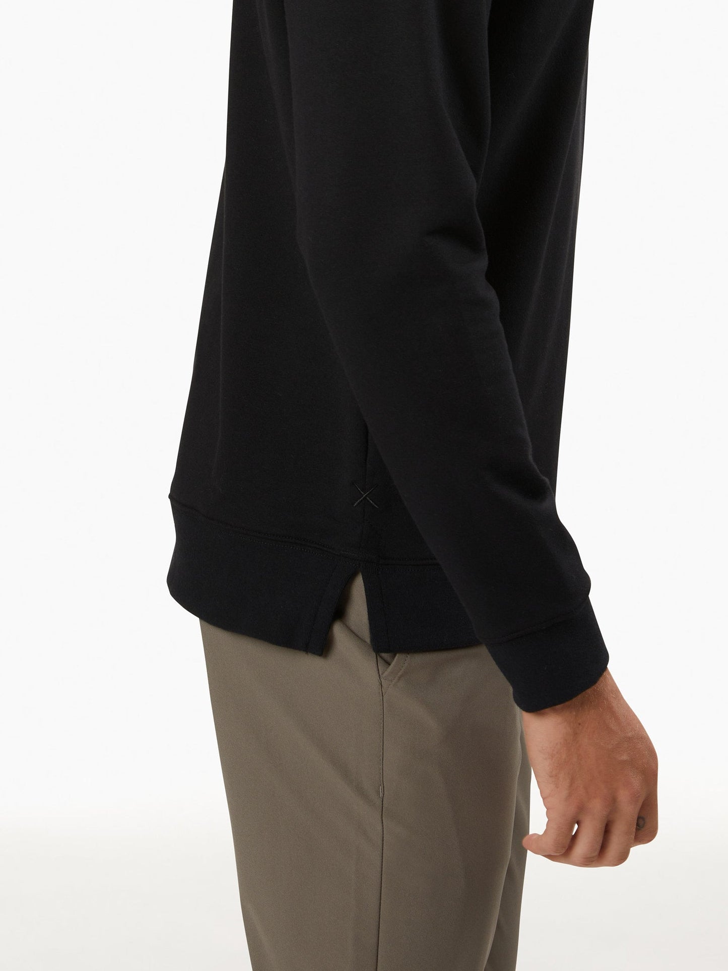 Cuts Clothing - Men - Black Hyperloop Pullover Split-Hem