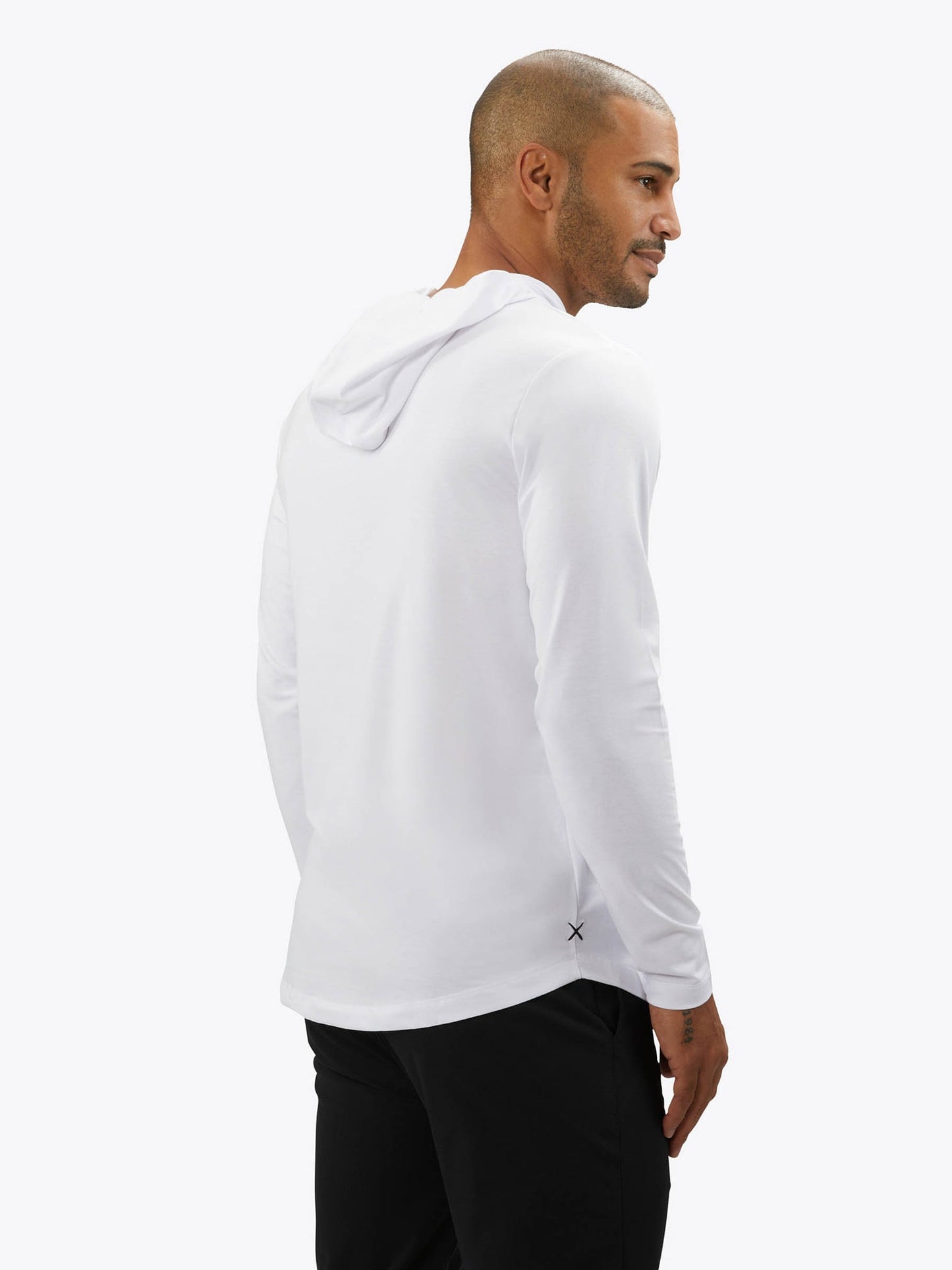 Cuts Clothing - Men - AO Long Sleeve Hooded Curve-Hem Tee