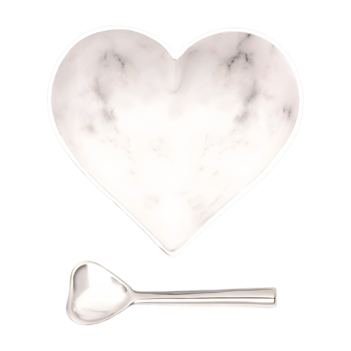 Guys N Gals - Happy White Marble Heart with Spoon