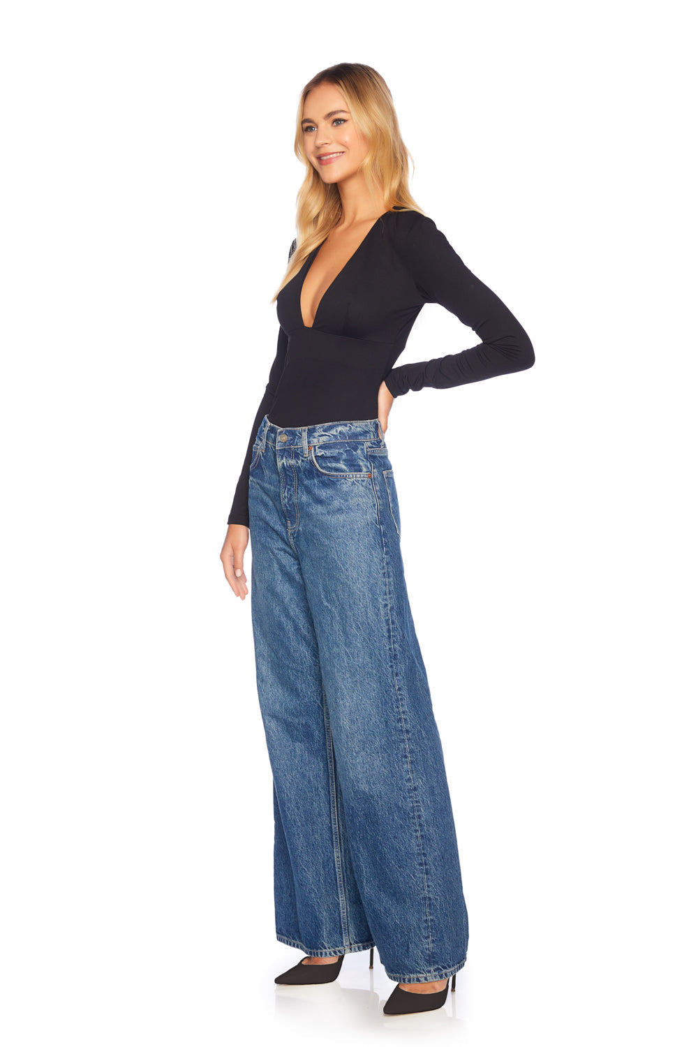 Susana Monaco - Women - Black Long Sleeve Open Front Top