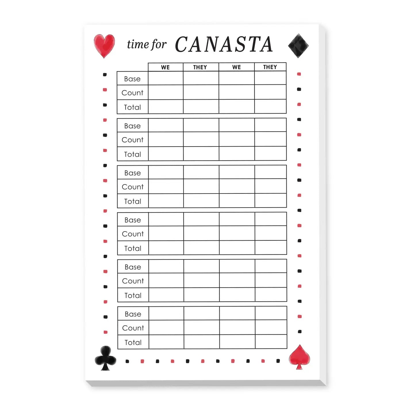 Donovan Canasta Score Large Notepad