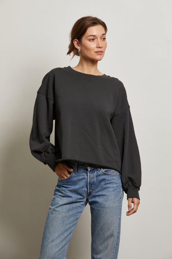 Perfect White Tee - Women - Vintage Black Zayne Long Sleeve Pullover