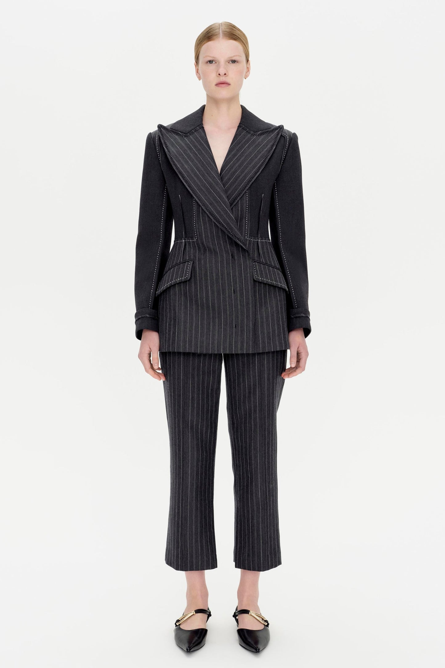 Simkhai - Women - Grey Pinstripe Vera Pant