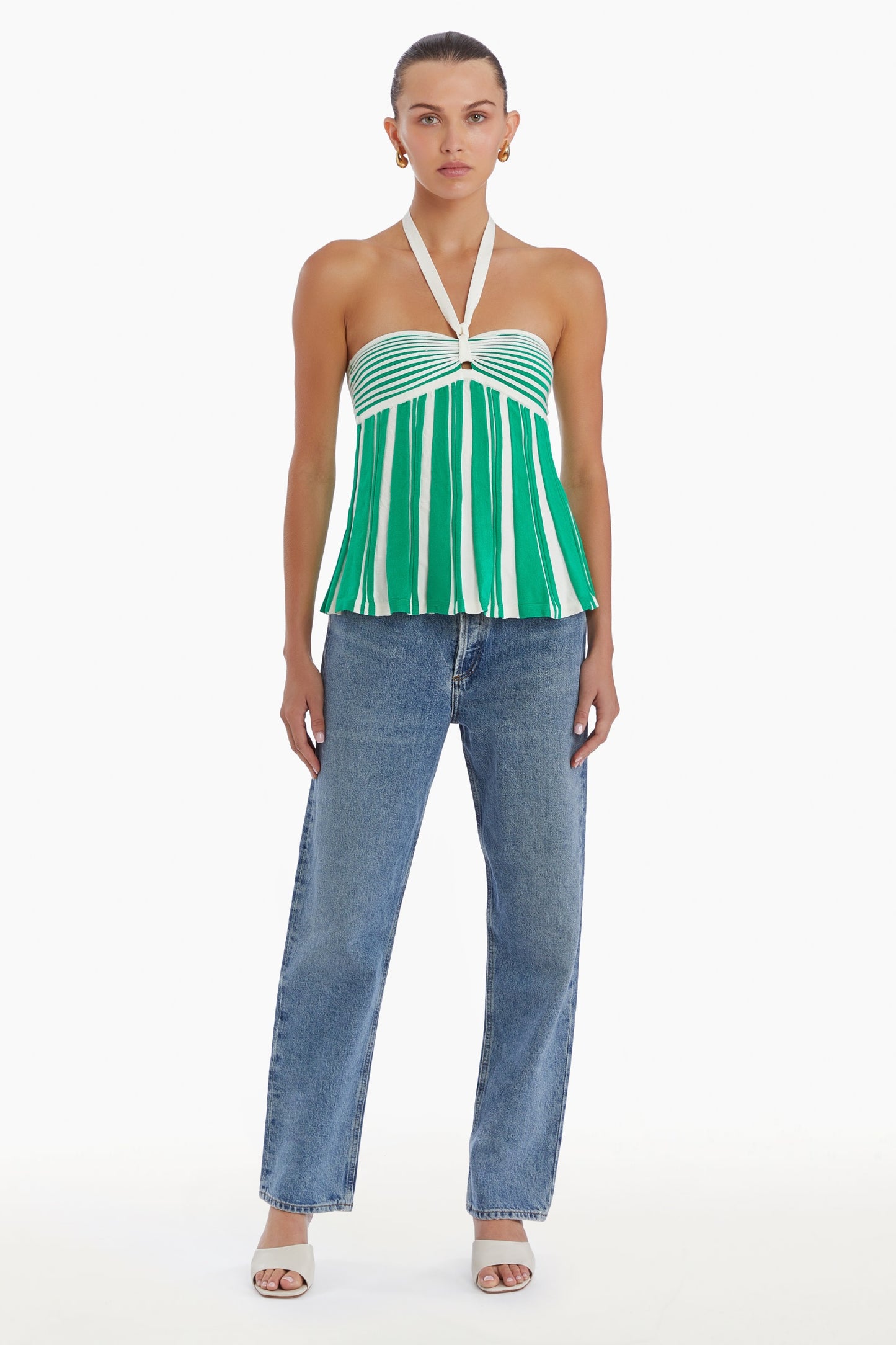 Amanda Uprichard - Women - Ivory/Green Dianella Top
