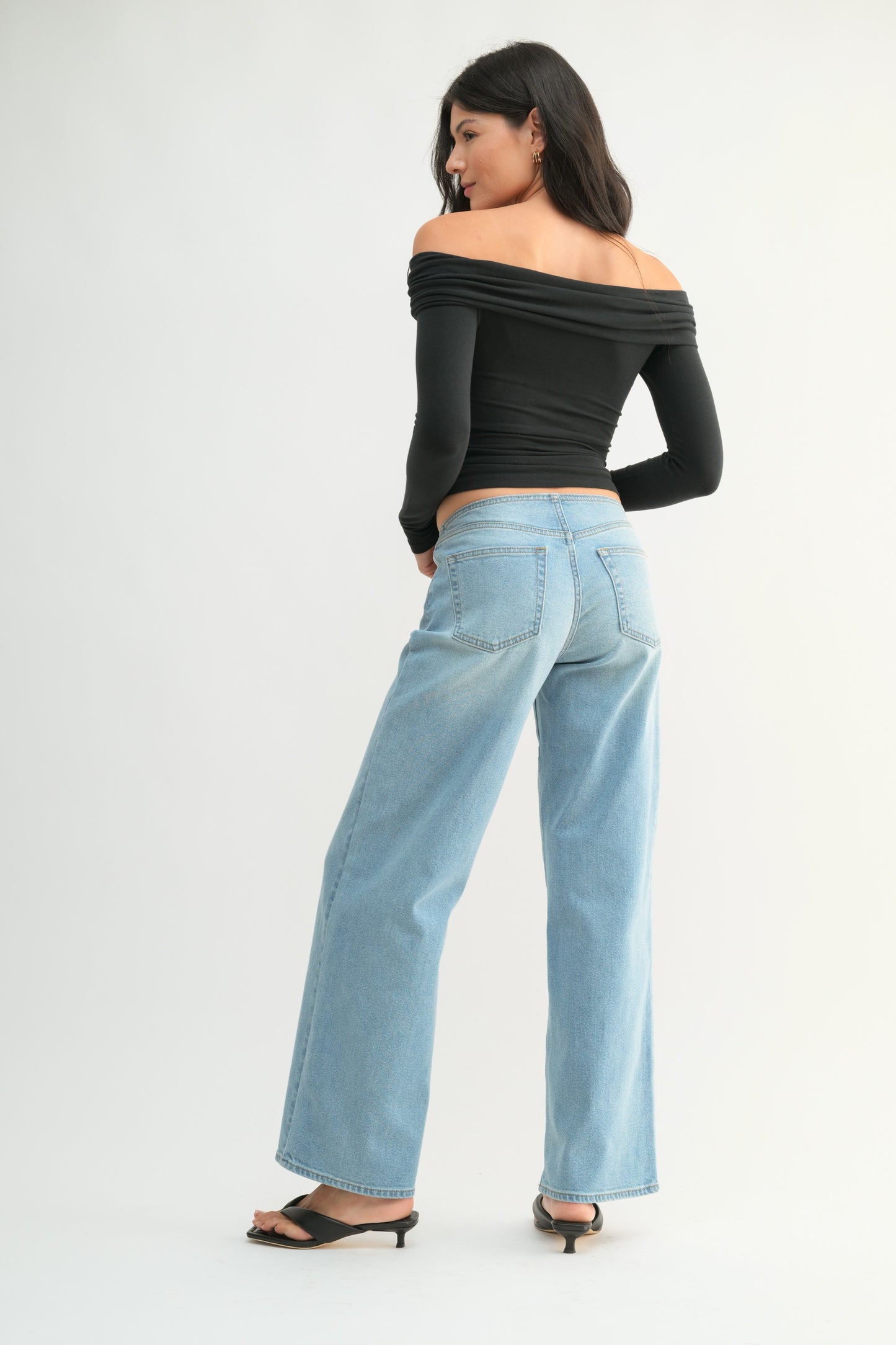 Guys N Gals - Women - Light Denim No Waistband Low Rise Straight