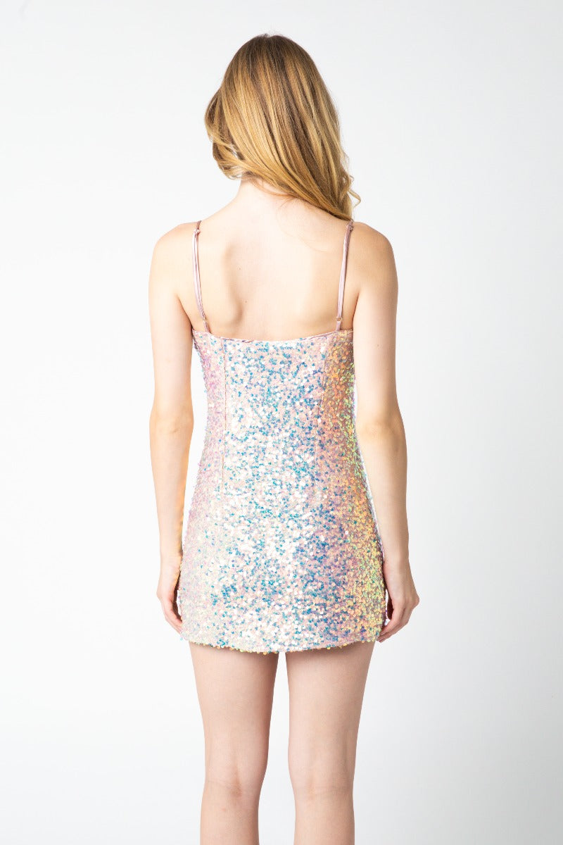 Guys N Gals - Women - Blush Sequin Mini Dress