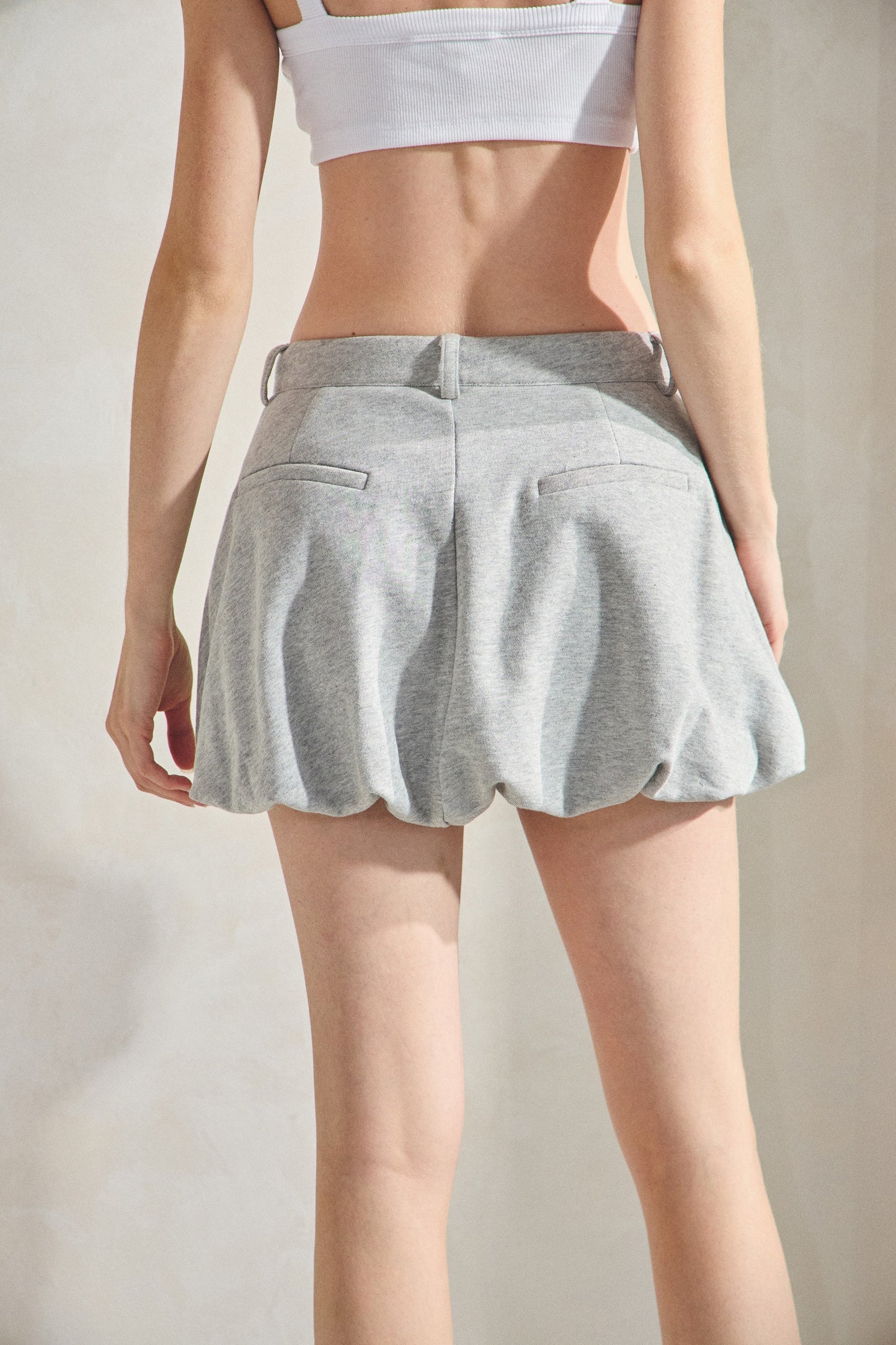 Guys N Gals - Women - Heather Grey Bubble Mini Skirt