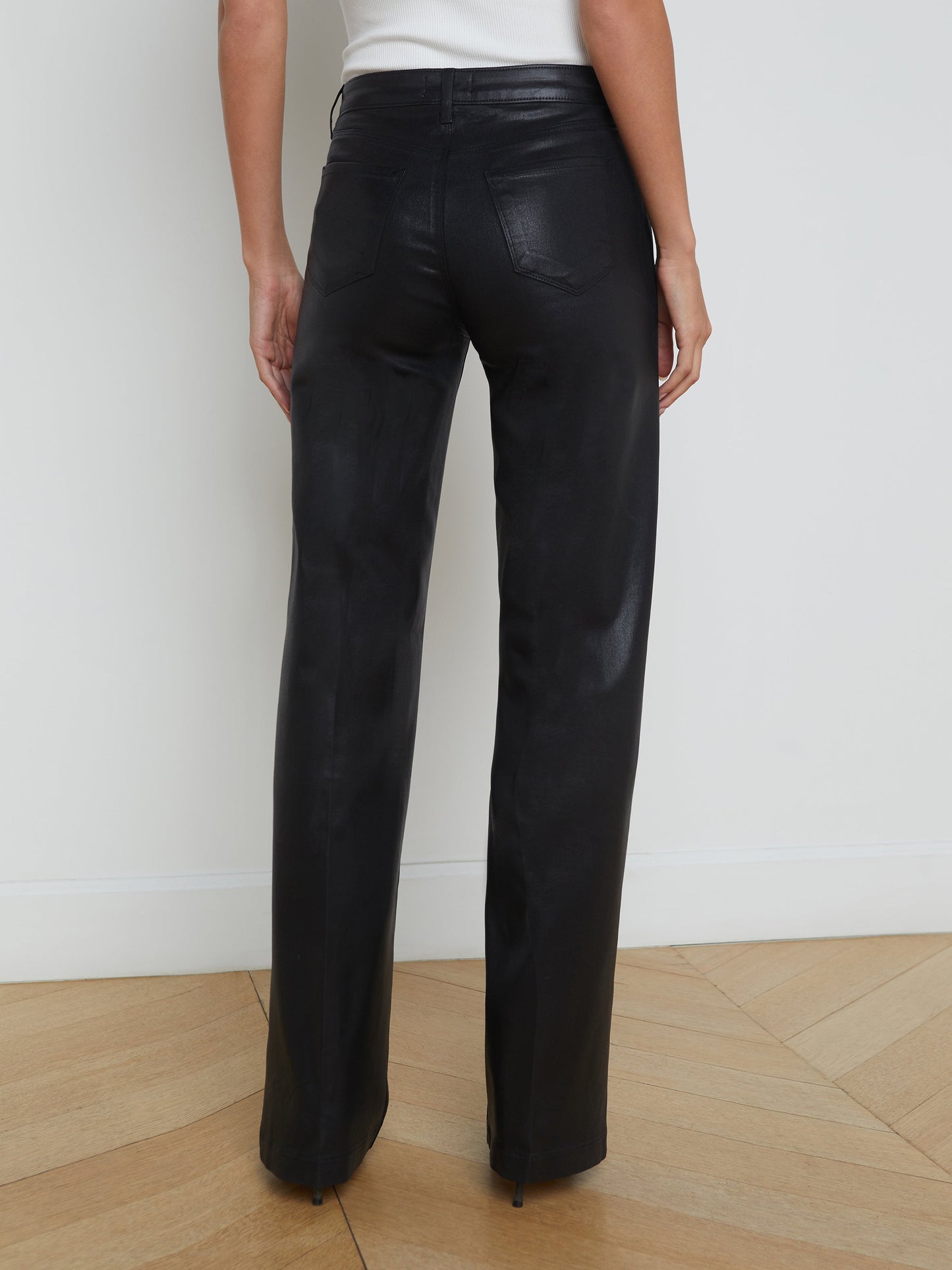 L'agence - Women - Noir Coated Clayton Wide-Leg Jean