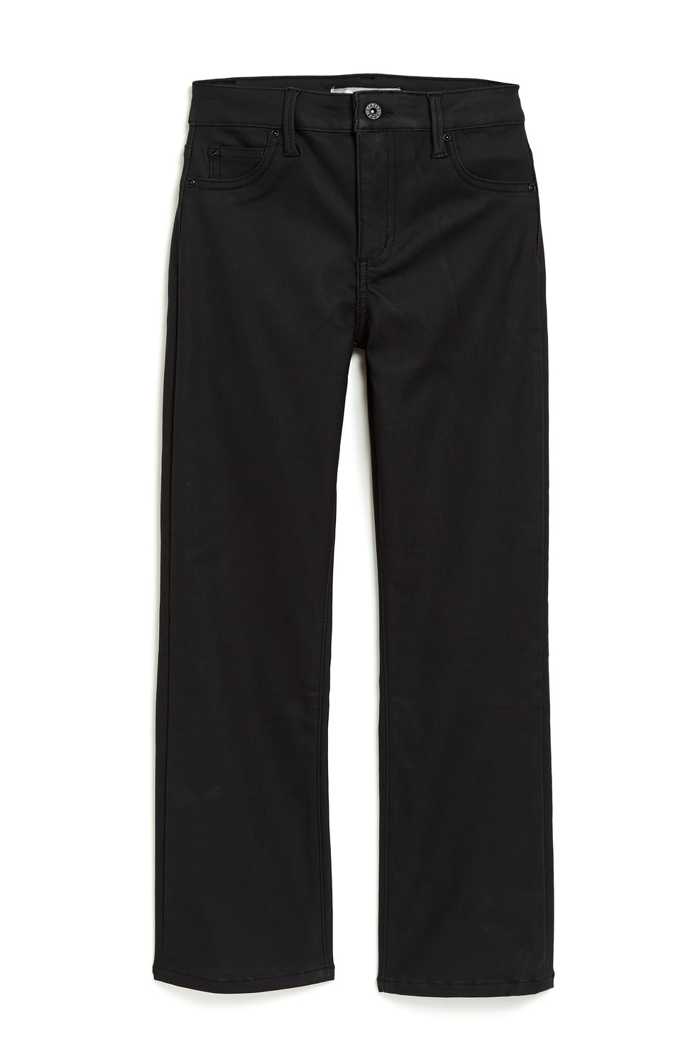 Tractr Jeans - Tween - Black High Rise Coated Crop Flare