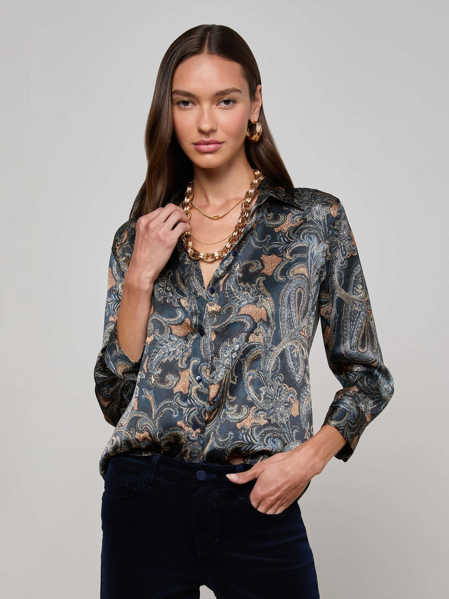 L'agence - Women - Midnight Paisley Dani Silk Blouse