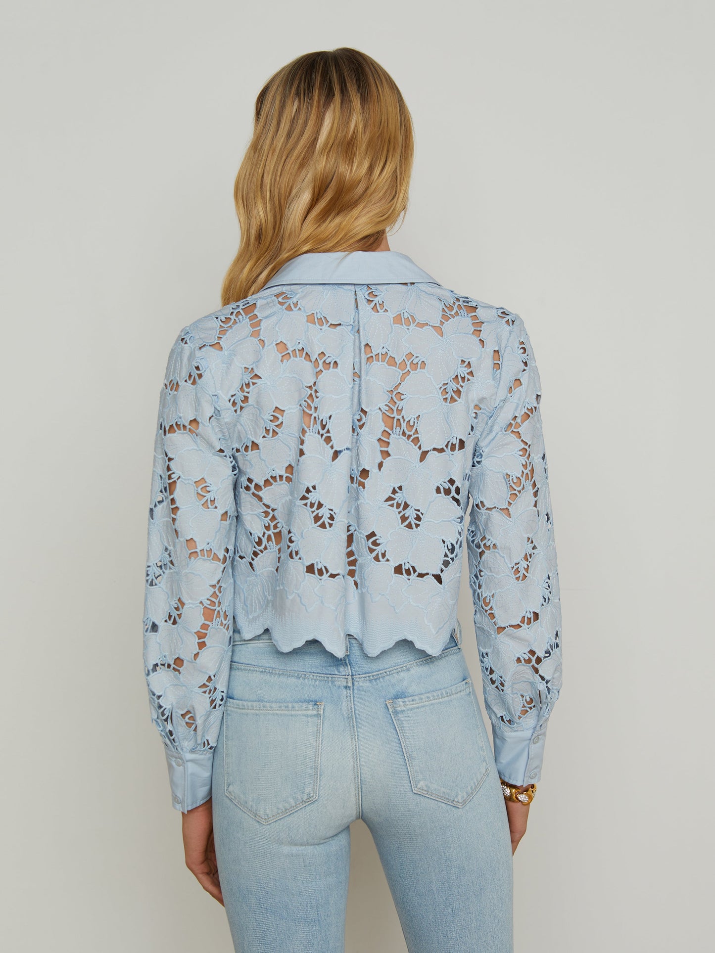 L'agence - Women - Blue Fog Seychelle Lace Cropped Blouse