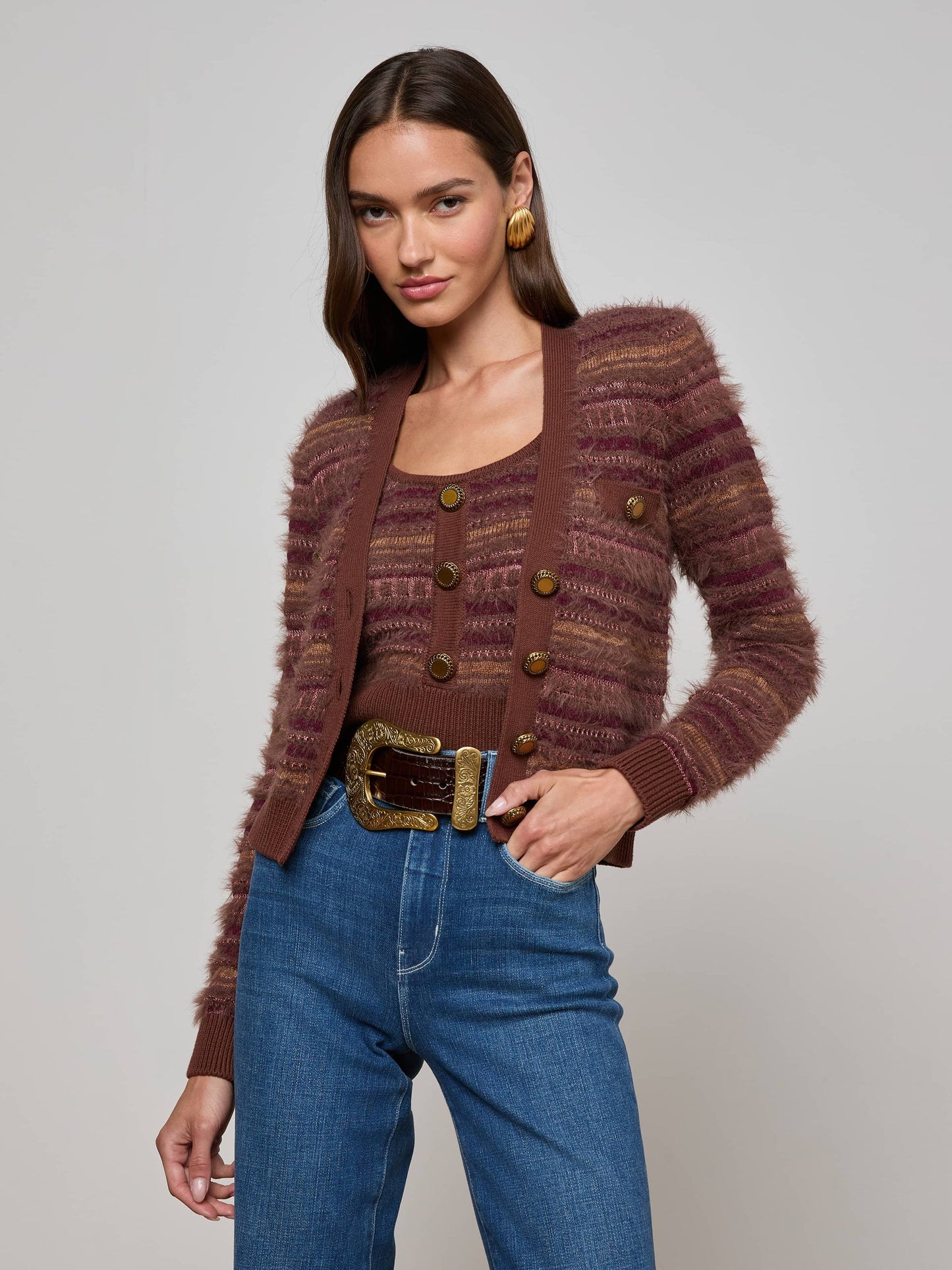 L'agence - Women - Natural/Mauve Multi Ariadne Cardigan