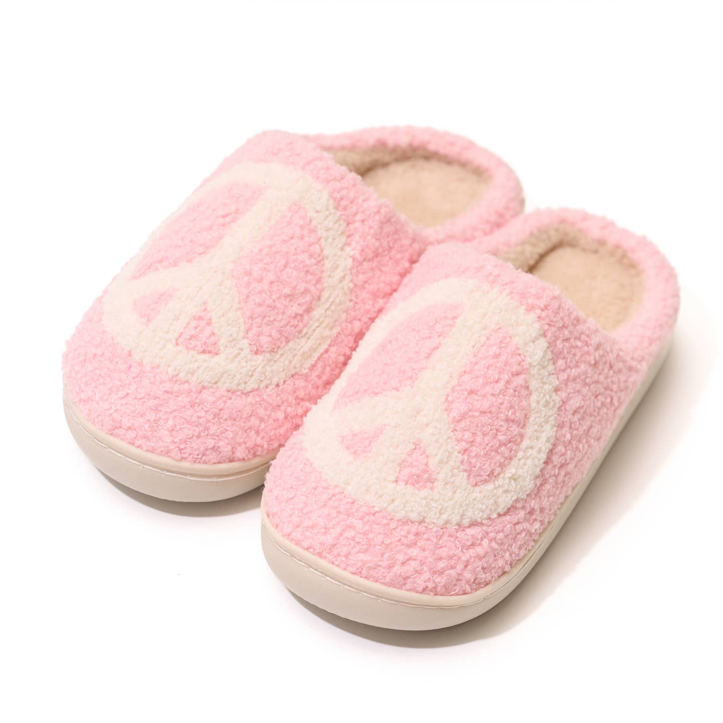 Malibu Sugar - Tween - Plush Peace Sign Slippers