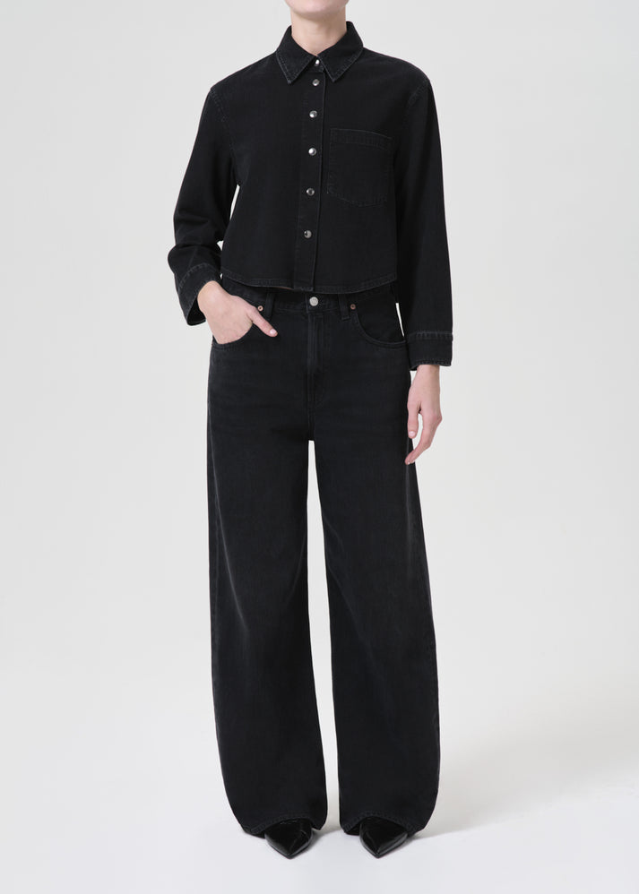 AGOLDE - Women - Black Tar Low Curve Jean
