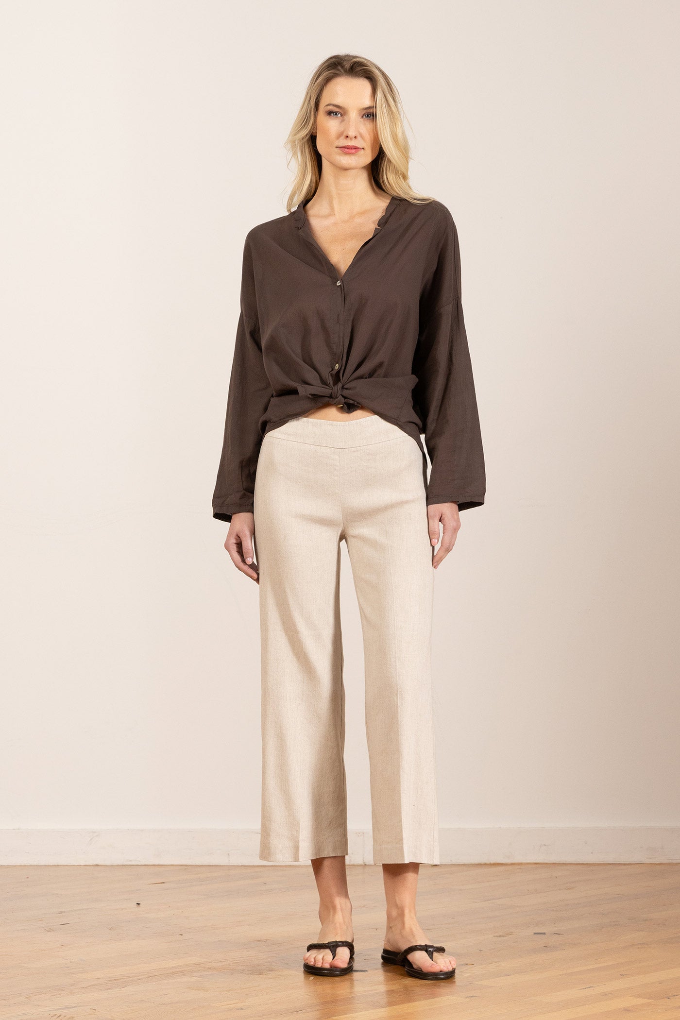 Avenue Montaigne - Women - Oatmeal Alex Linen Pant