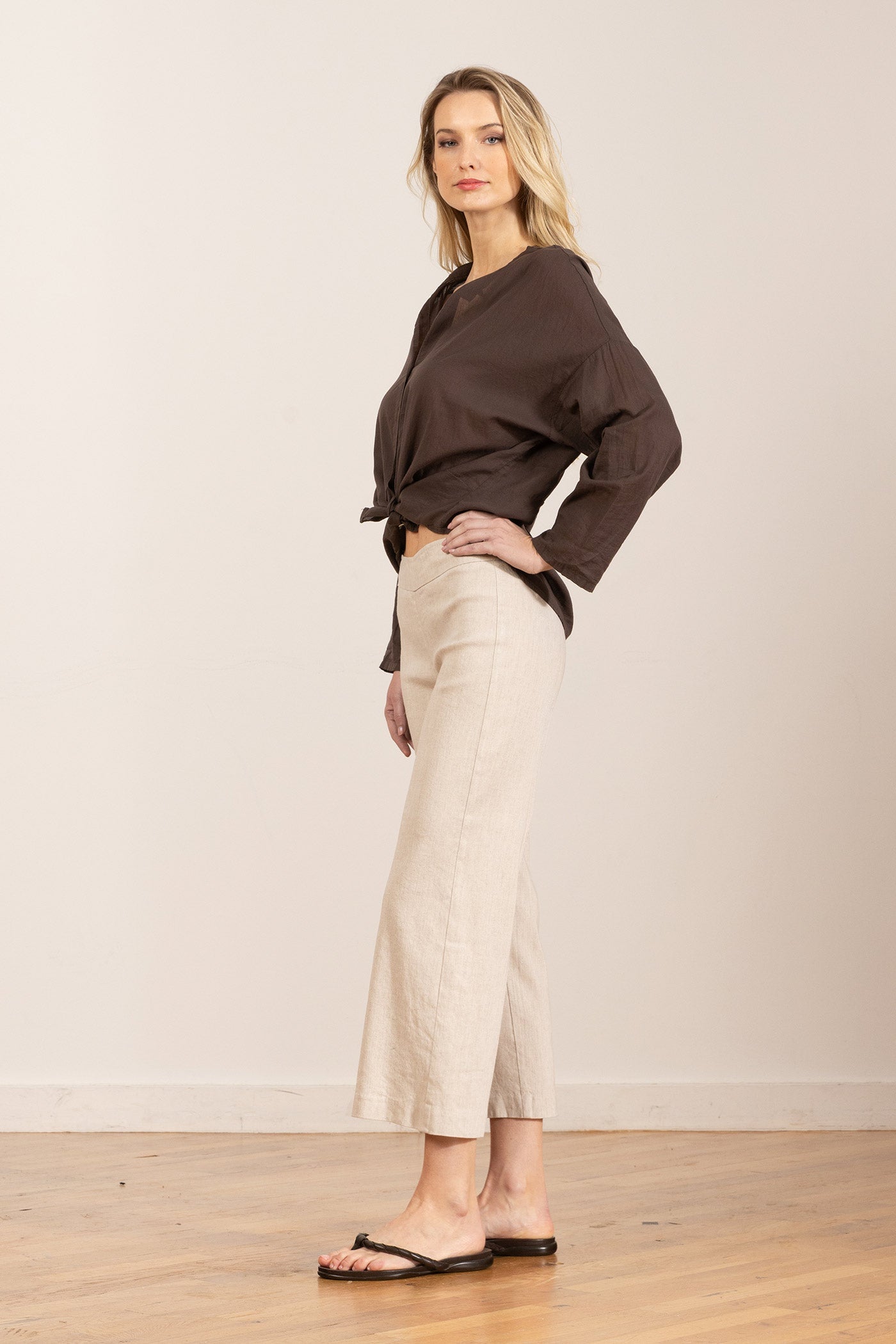 Avenue Montaigne - Women - Oatmeal Alex Linen Pant