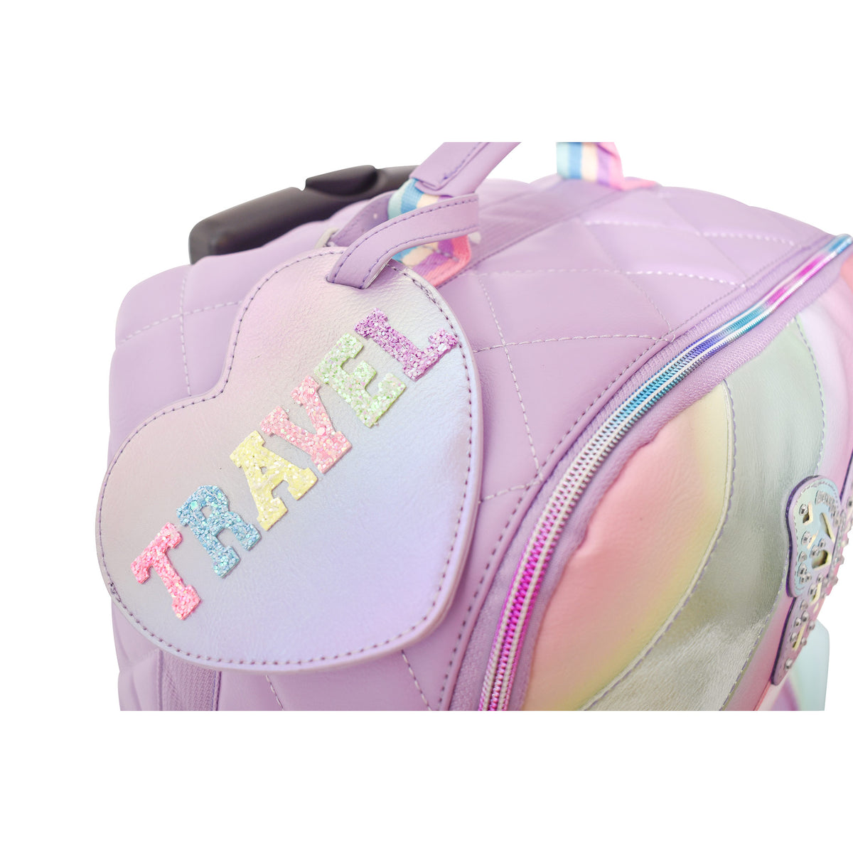 OMG Accessories - Metallic Striped Butterfly Carry-On Luggage