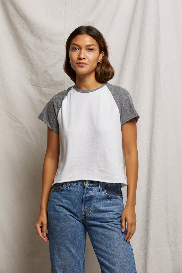 Perfect White Tee - Women - White/Heather Grey Britt Tee
