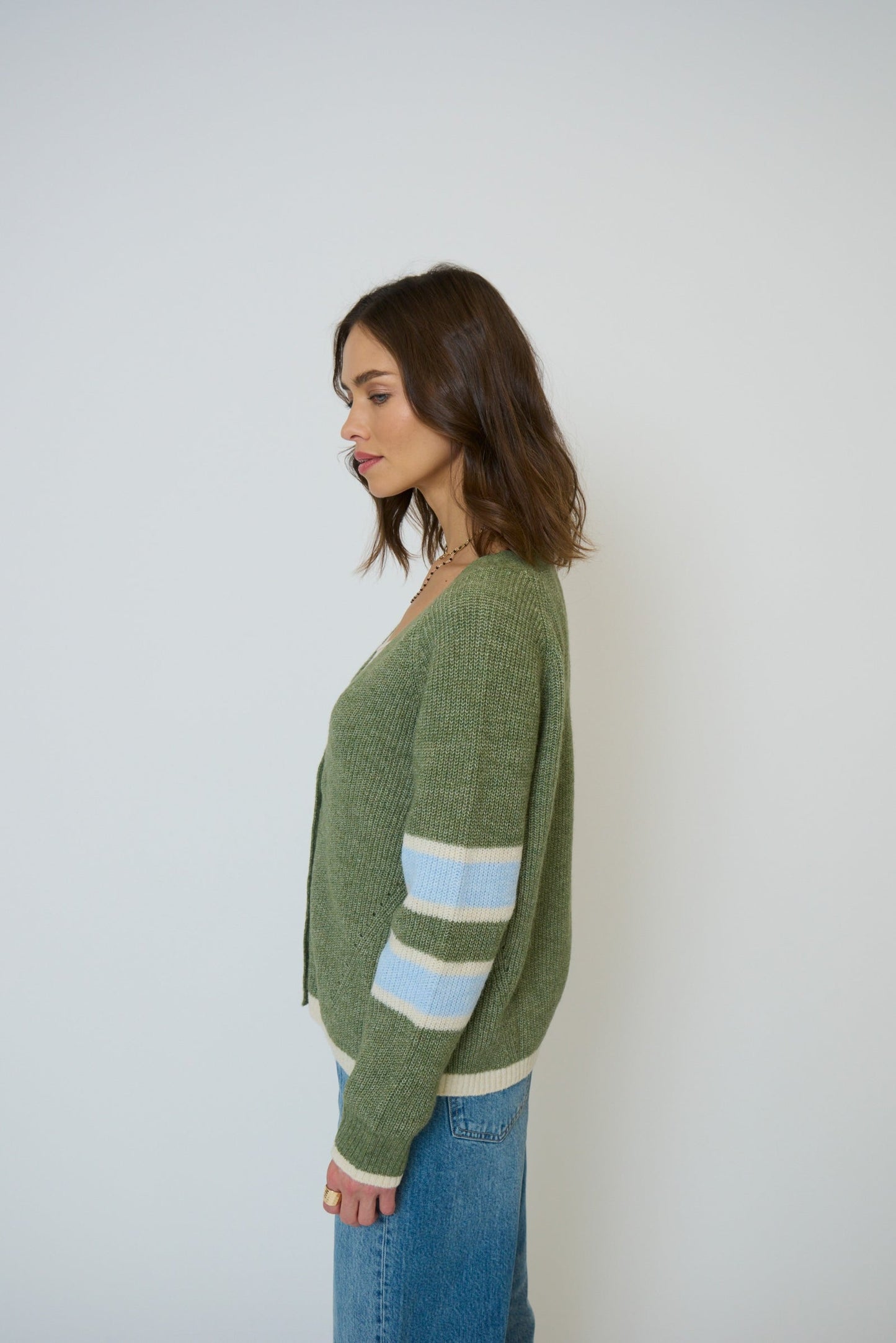 Central Park West - Women - Green Marley Varsity Cardigan