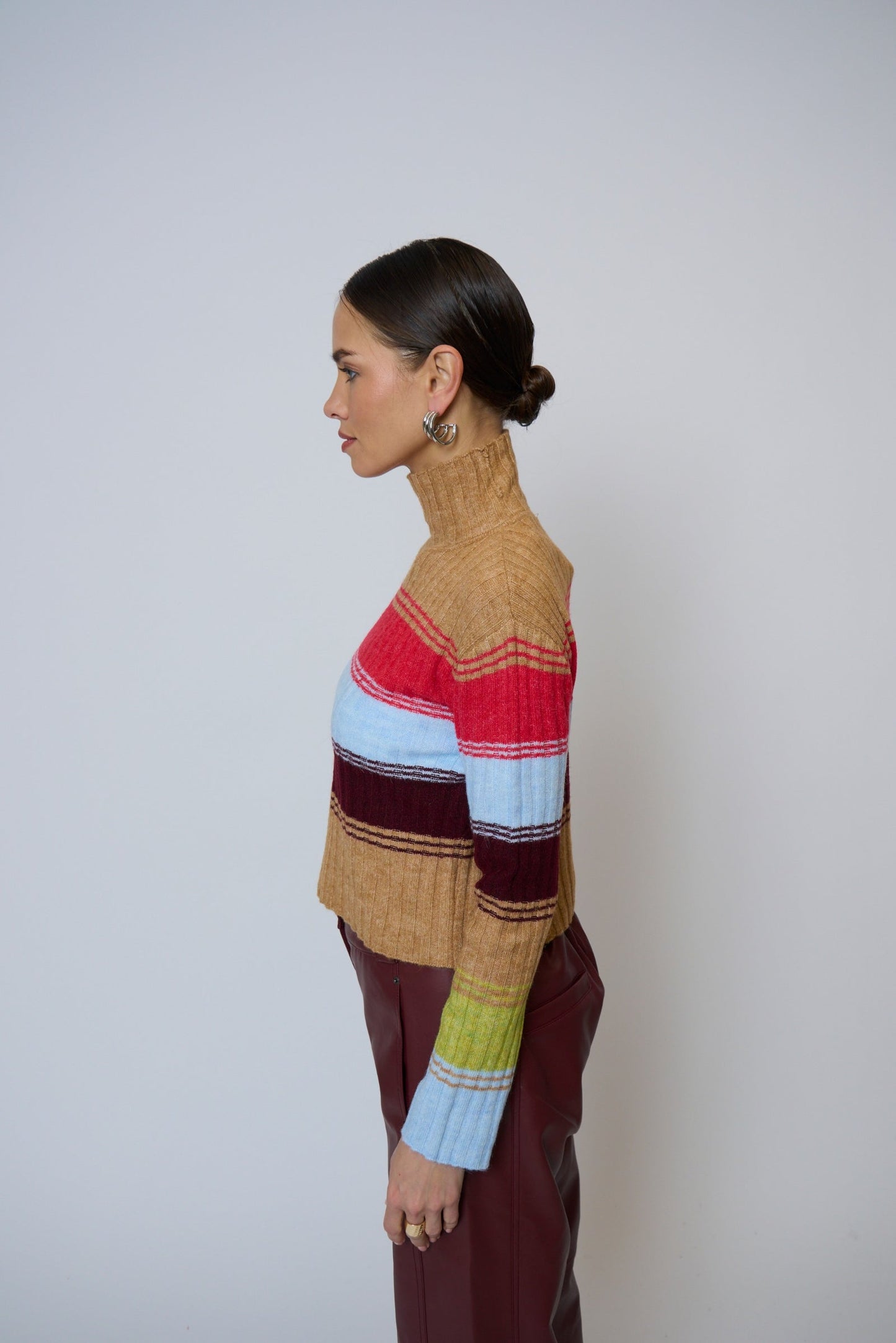 Central Park West - Women - Multi Marley Ribbed Gradient Stripe Turtleneck