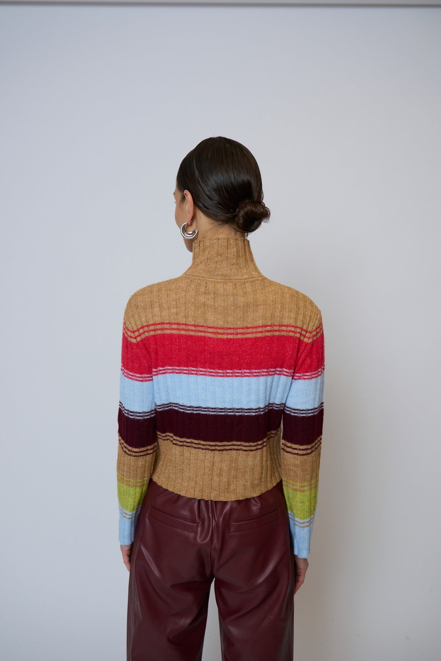 Central Park West - Women - Multi Marley Ribbed Gradient Stripe Turtleneck