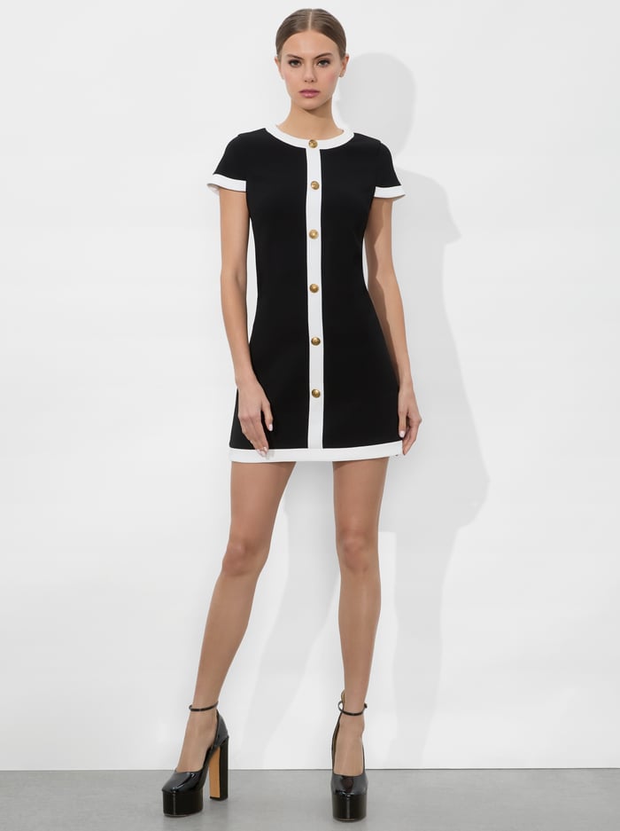 Alice and Olivia - Women - Black/Off White Coley Mini Dress