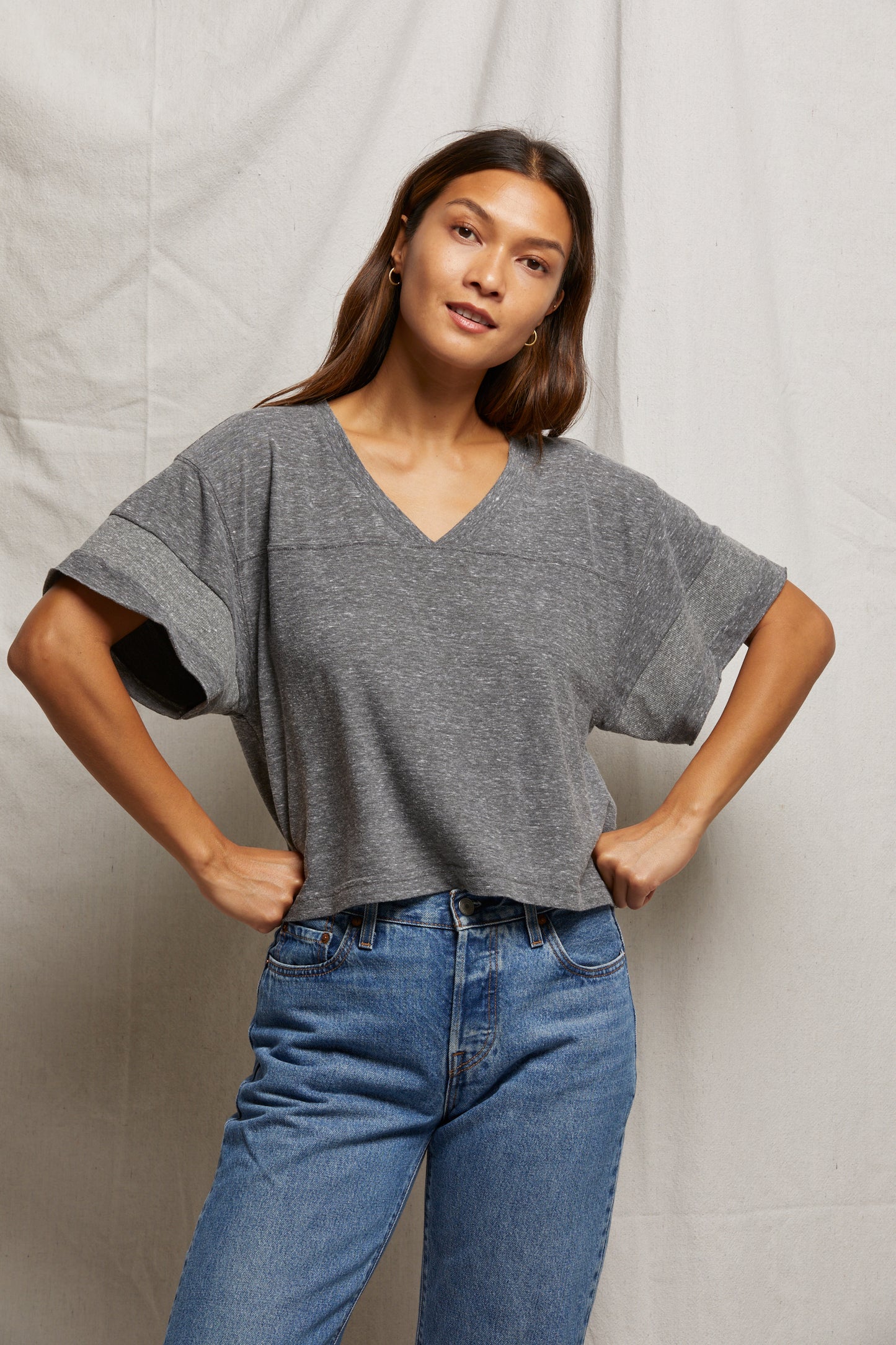 Perfect White Tee - Women - Heather Grey Coco V-Neck Tee