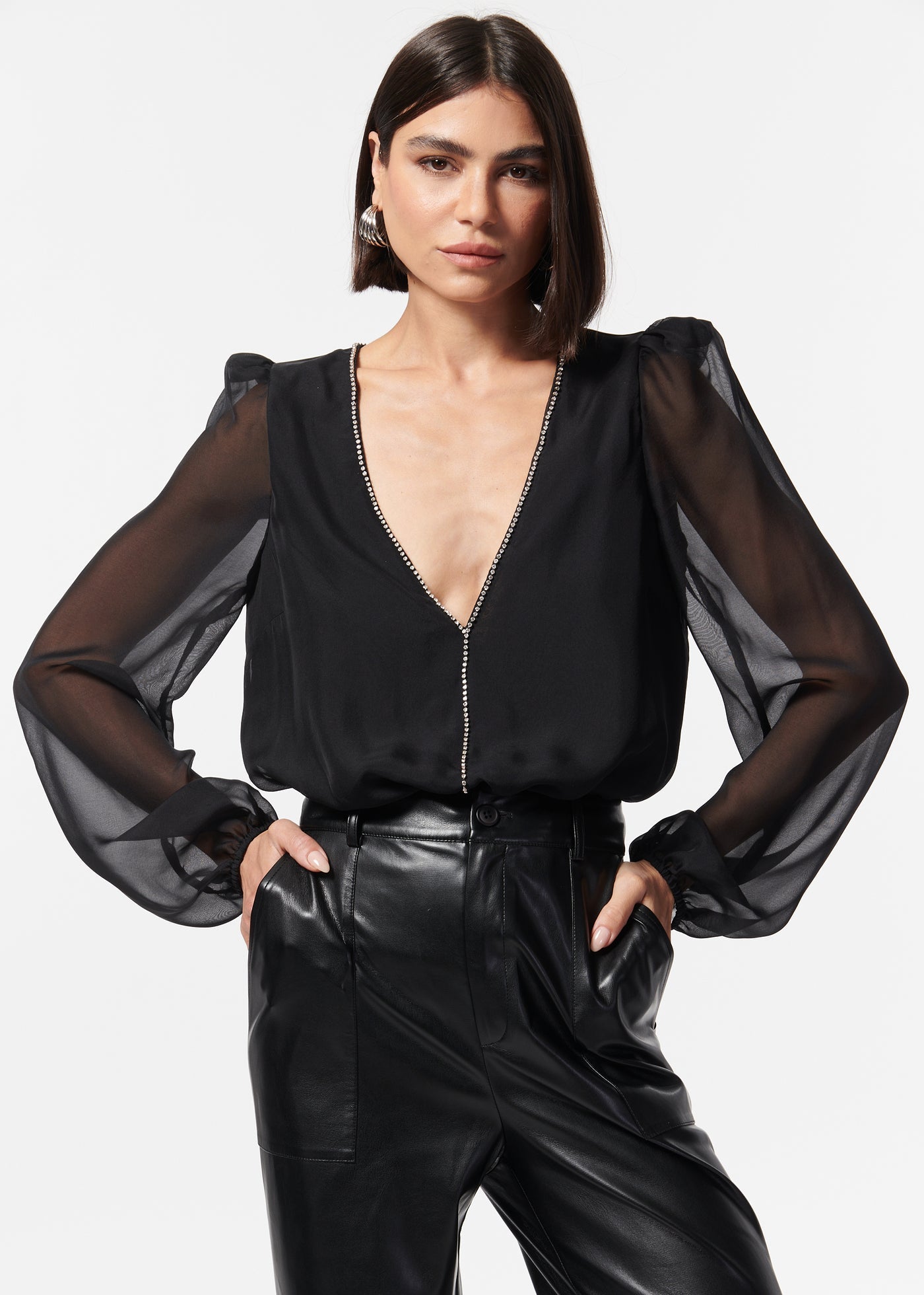 CAMI NYC - Women - Black Ingrid Crystal Bodysuit – shopguysngals