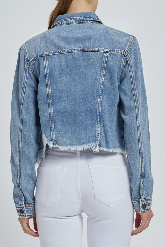 Hidden - Women - Medium Blue Rebel Frayed Jacket