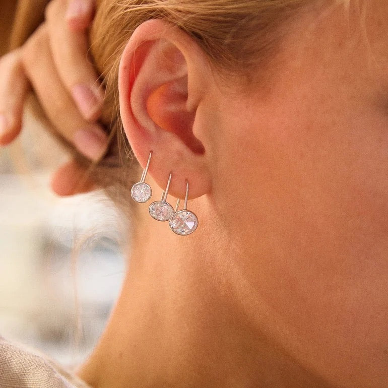 Fallon 14K Plated Gold Bezel Earrings - Round