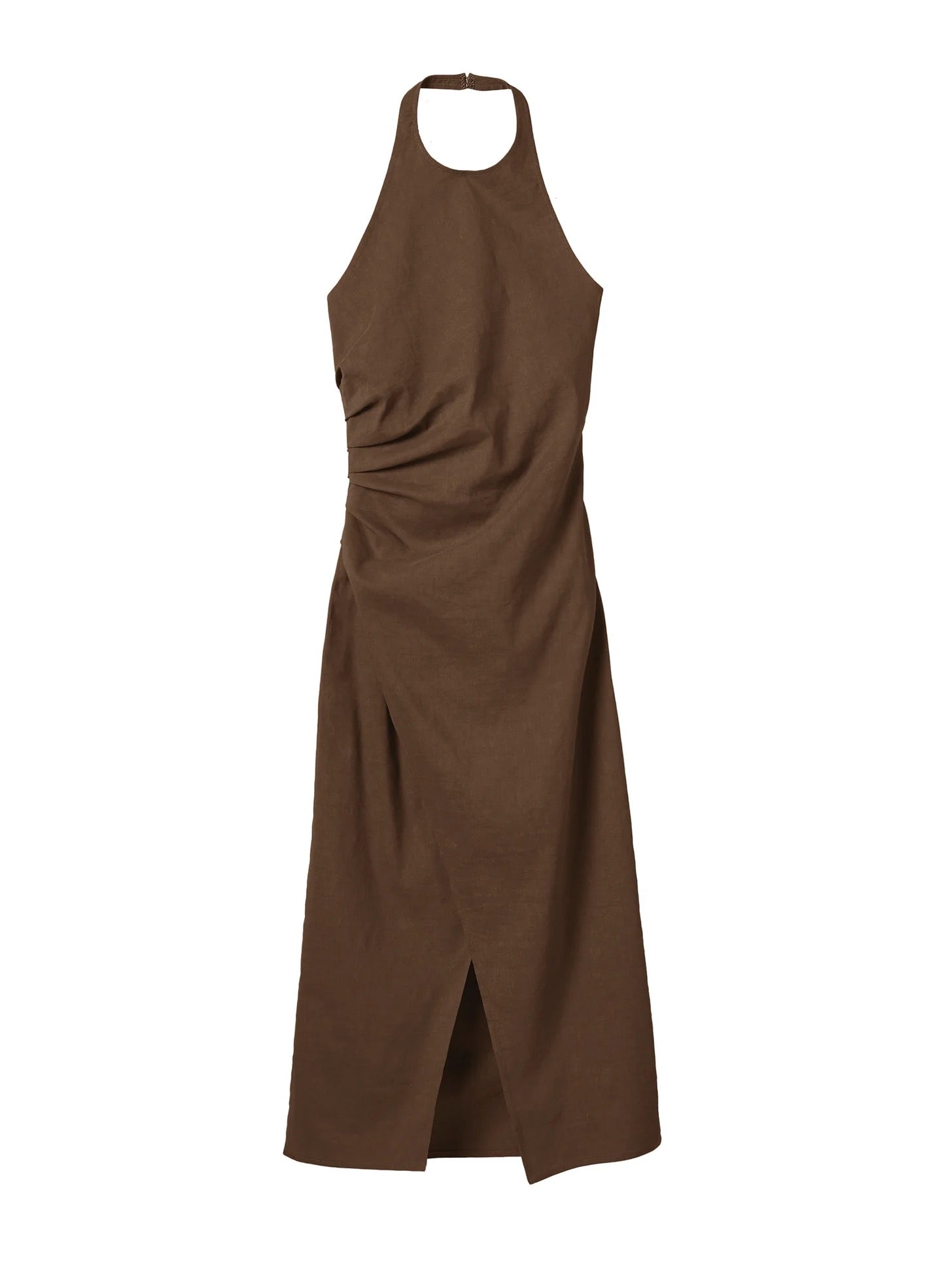 ALC - Women - Milk Chocolate Sylvie Linen Midi Halter Dress