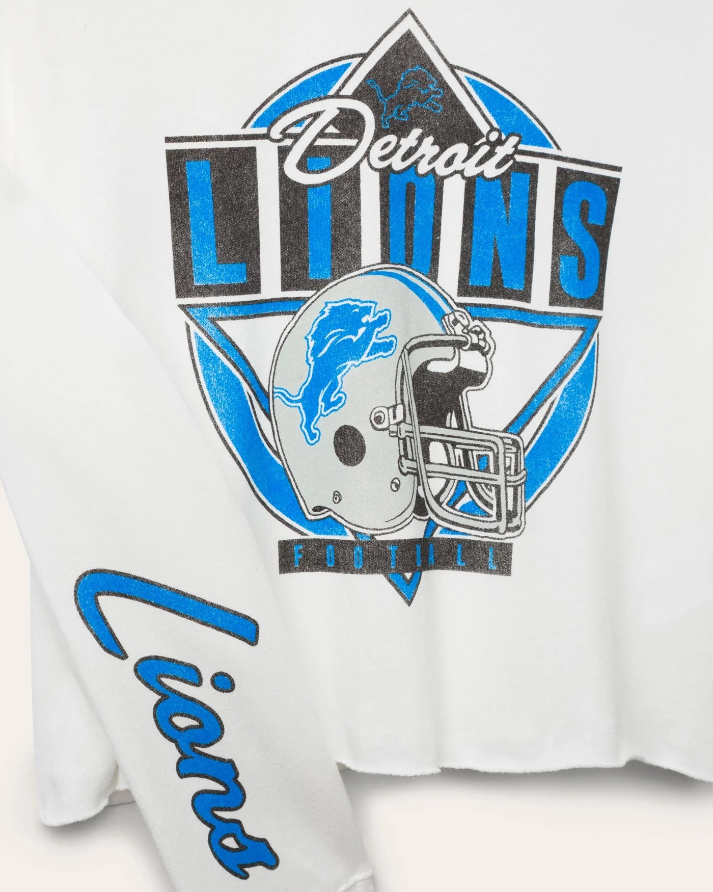 Junk Food - Women - White Detroit Lions Crop Sweatshirt