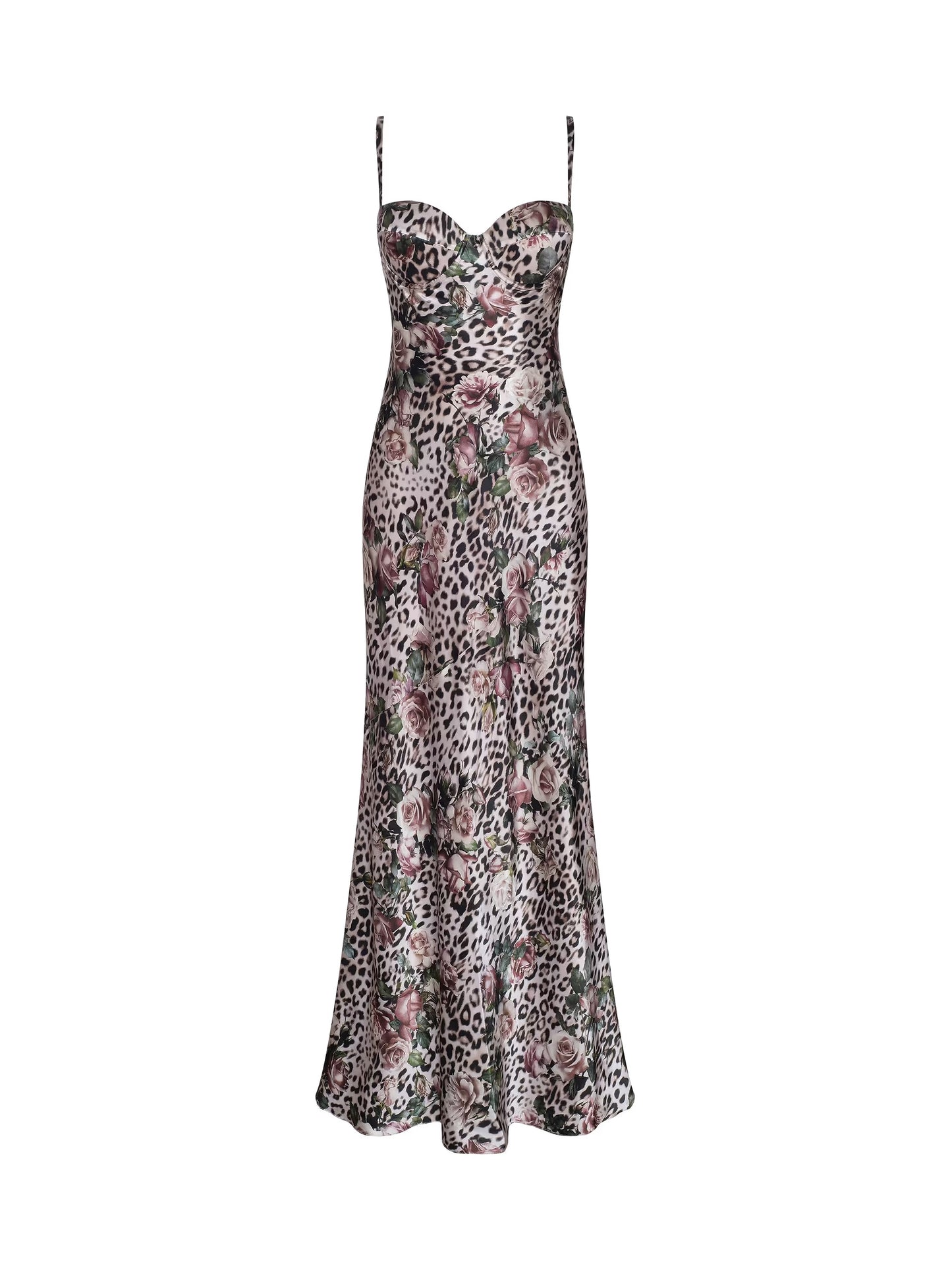 L'AGENCE - Women - Multi Large Rose Cheetah Sayla Silk Gown