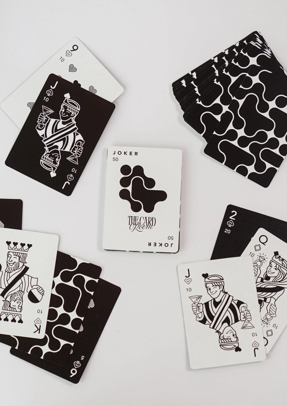 The Card Room - Black + White Canasta Cards with Points