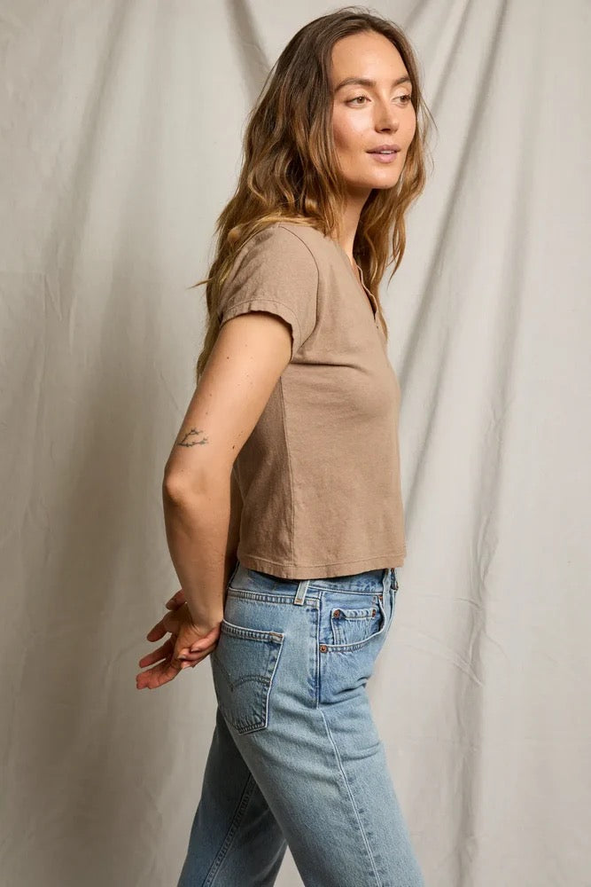 Perfect White Tee - Women White & Mocha Alanis Tee