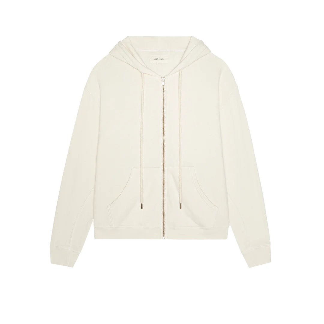 The Great - Women - Washed White Fleece Campus Hoodie