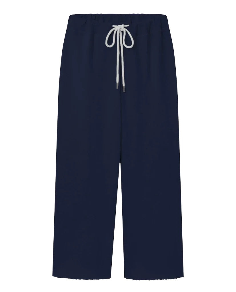 The Great Women - Navy Wide Leg Cropped Sweatpant