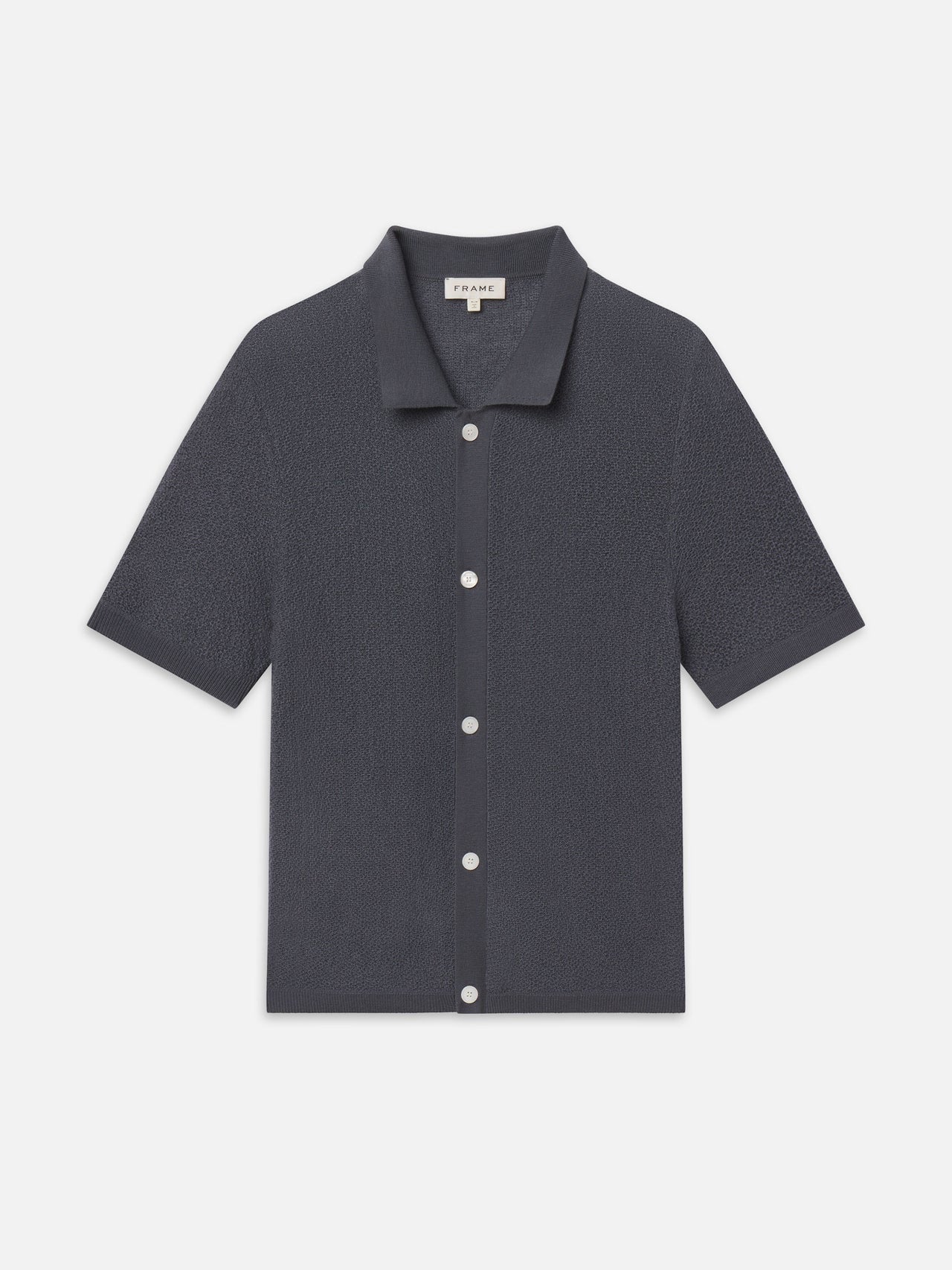 Frame - Men - Blue Grey Short Sleeve Cardigan Sweater