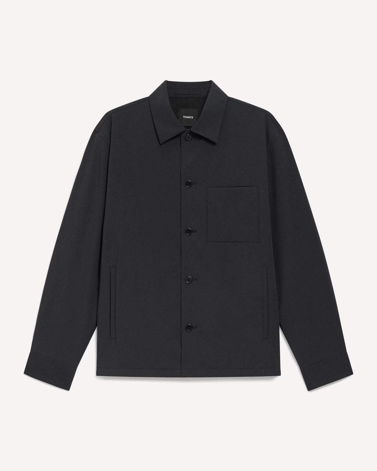 Theory - Men - Black Overshirt in Motion Nylon