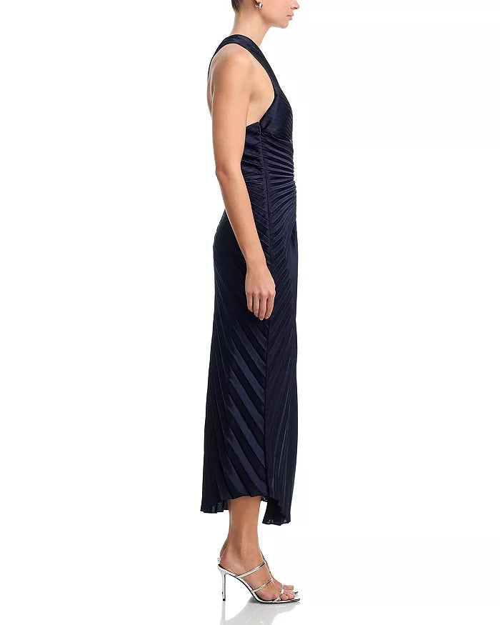 ALC - Women - Night Blue Lara Satin Pleated Midi Dress