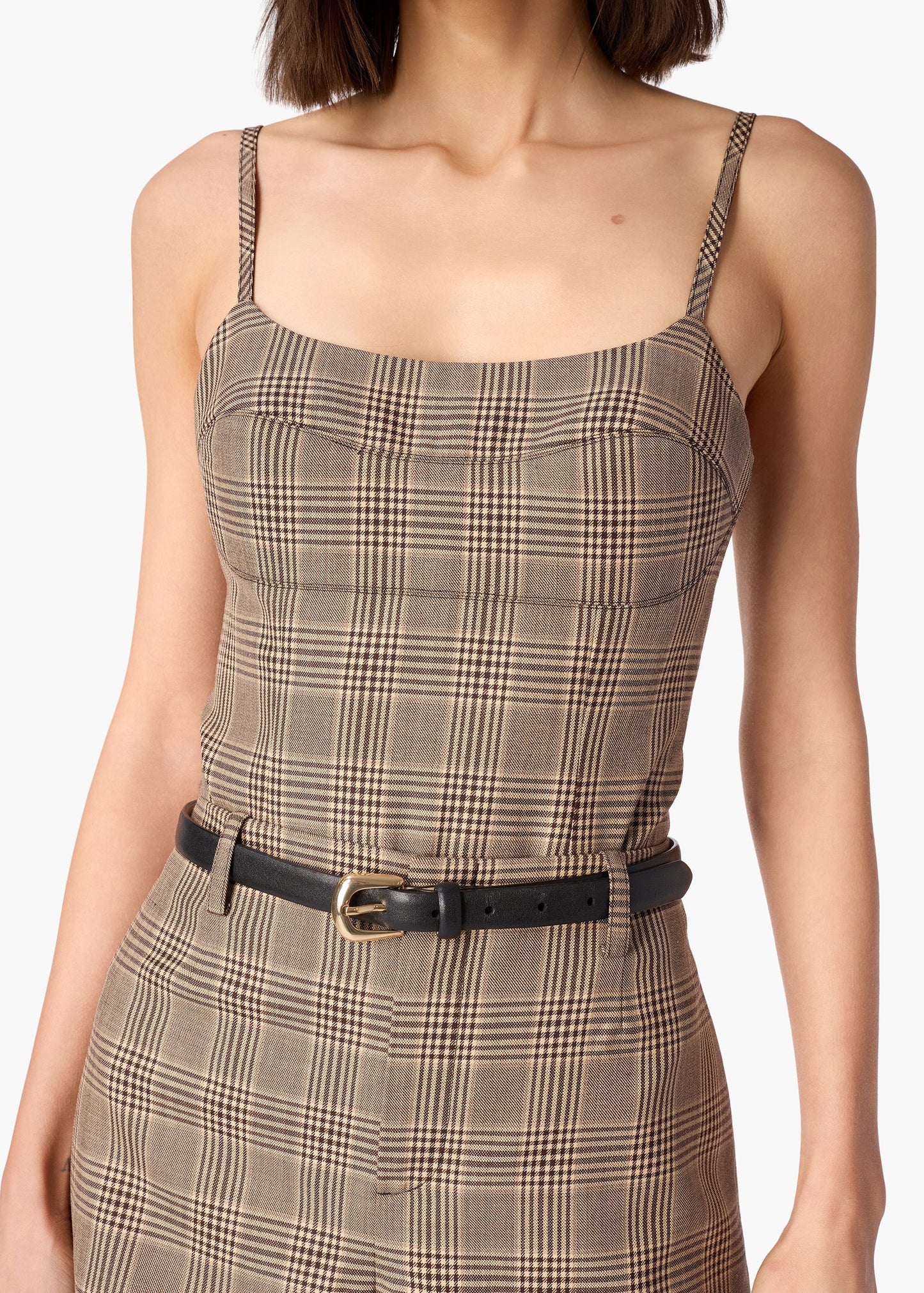 CAMI NYC - Women - Beige Plaid Shirley Bodysuit