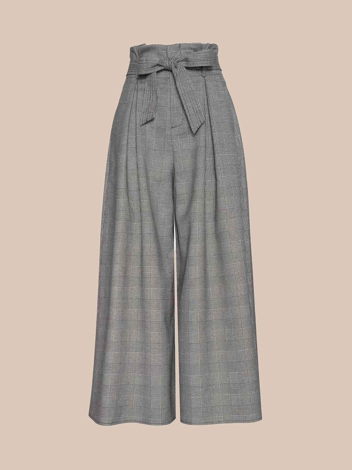 L'AGENCE - Women - Beige/Black Glen Plaid Lurex Lowen Pant