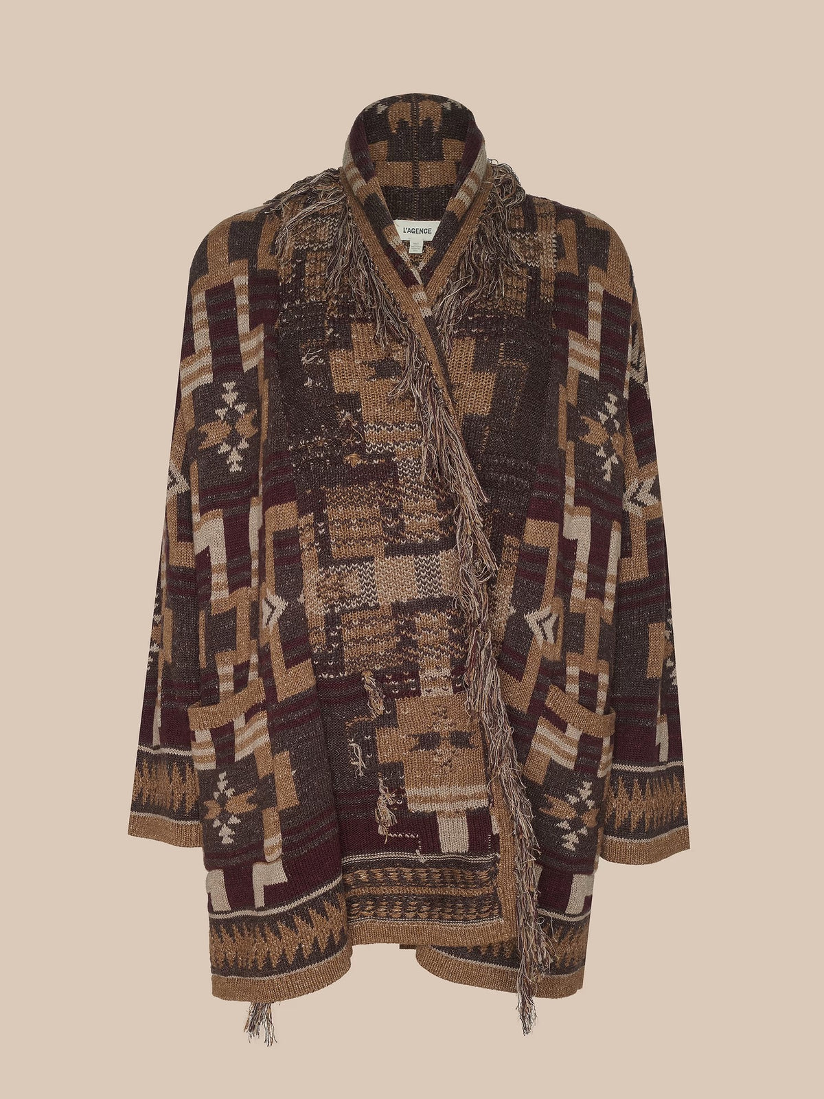 L"AGENCE - Women - Dark Java/Burgandy Multi Jair Cardigan