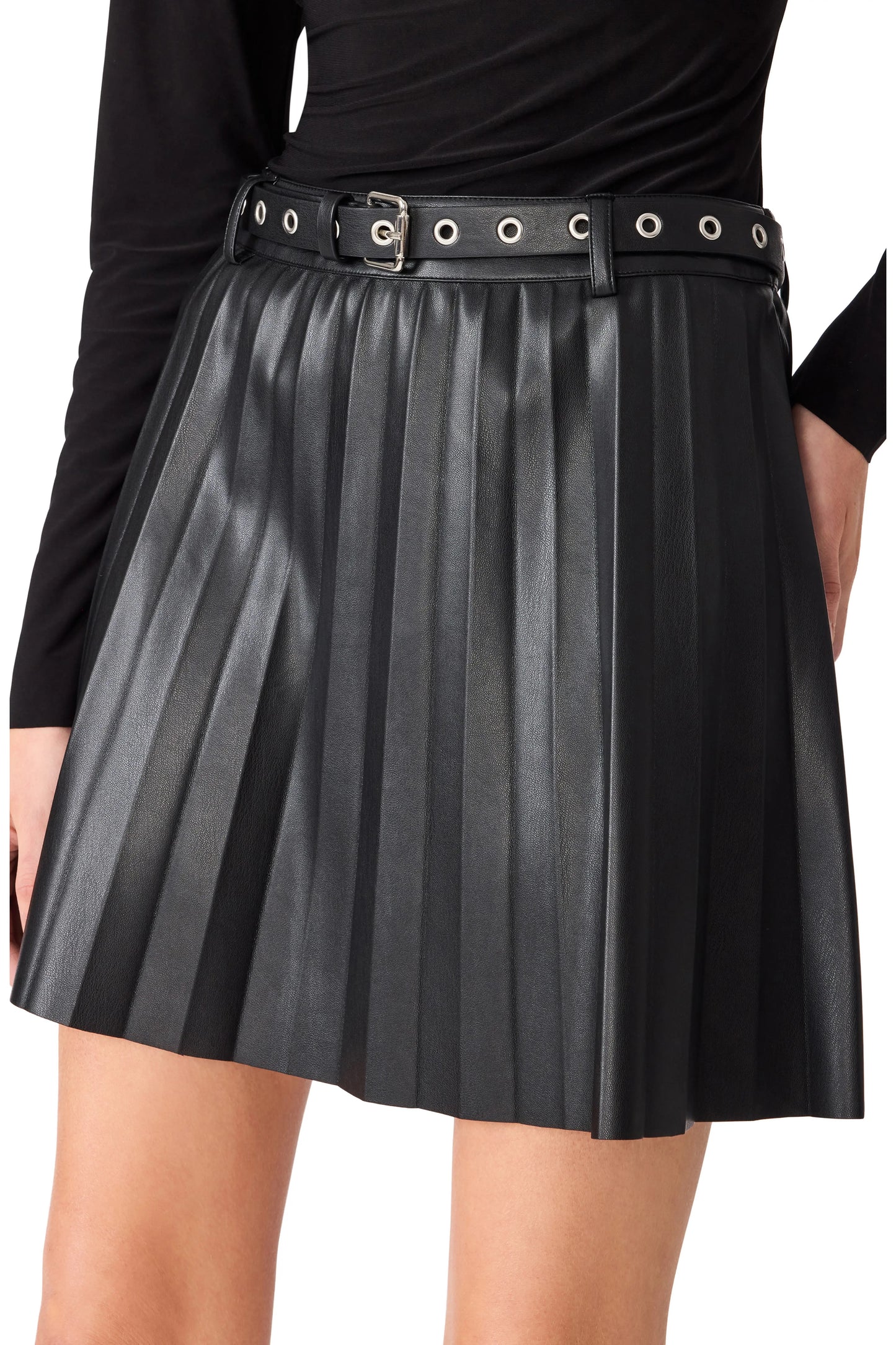 Steve Madden - Women - Black Isha Faux Leather Skirt