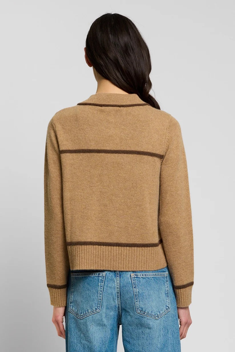 Central Park West - Women - Camel Thea Cashmere Button Up