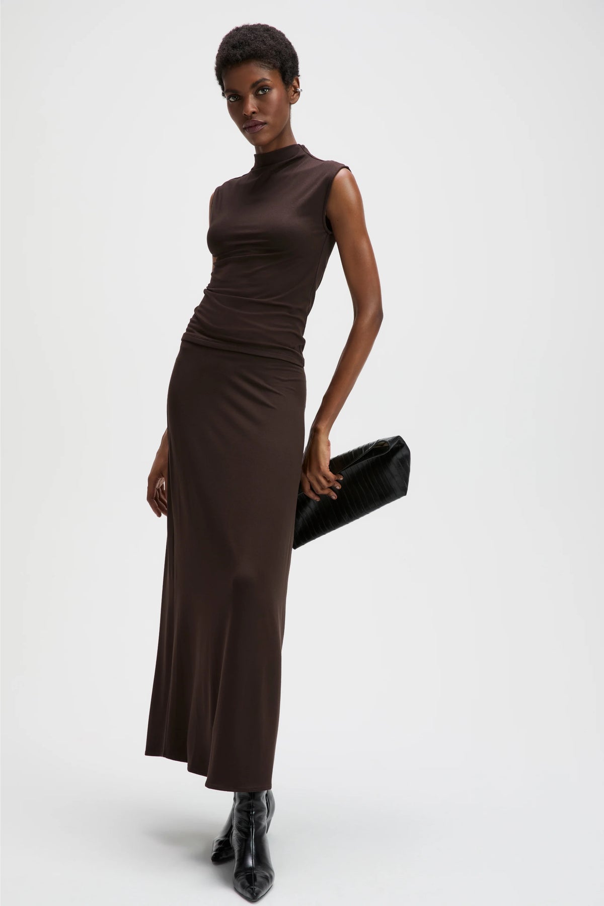 Soldout.nyc - Women - Chocolate Mock Neck top