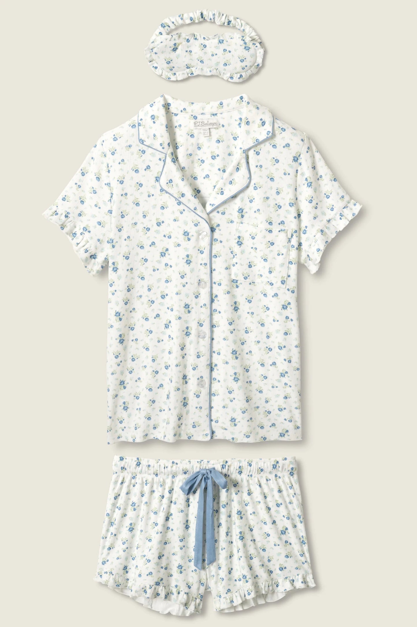 P.J. Salvage - Women -More Amour Ditsy Floral 3-Piece Pointelle PJ Set
