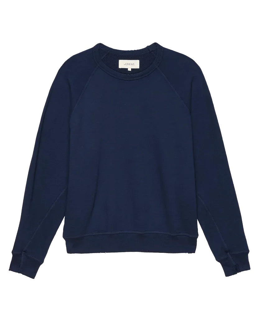 The Great - Women - Navy Fleece College Sweatshirt