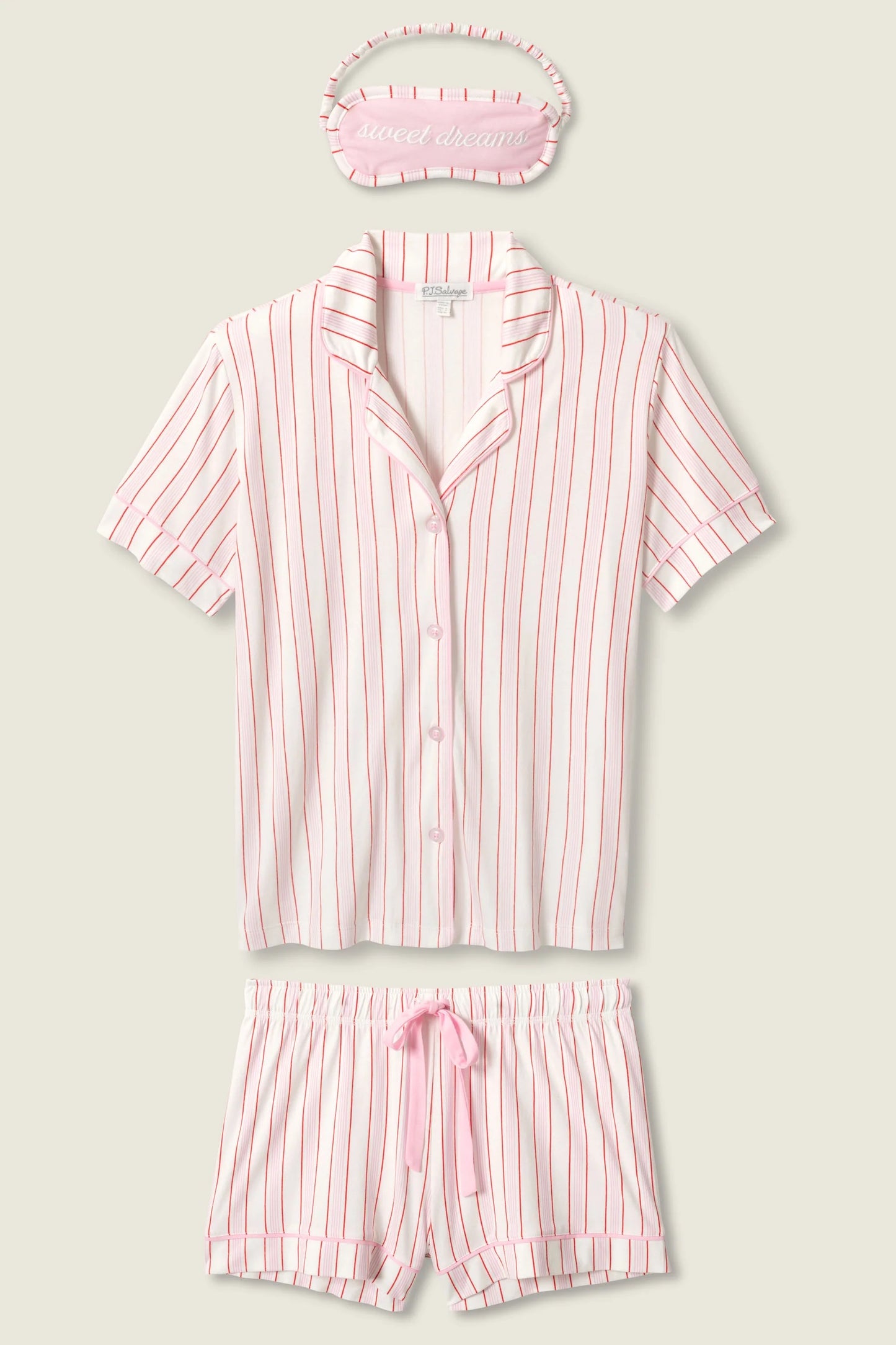 P.J. Salvage - Women - Feeling Love Striped 3-Piece PJ Set
