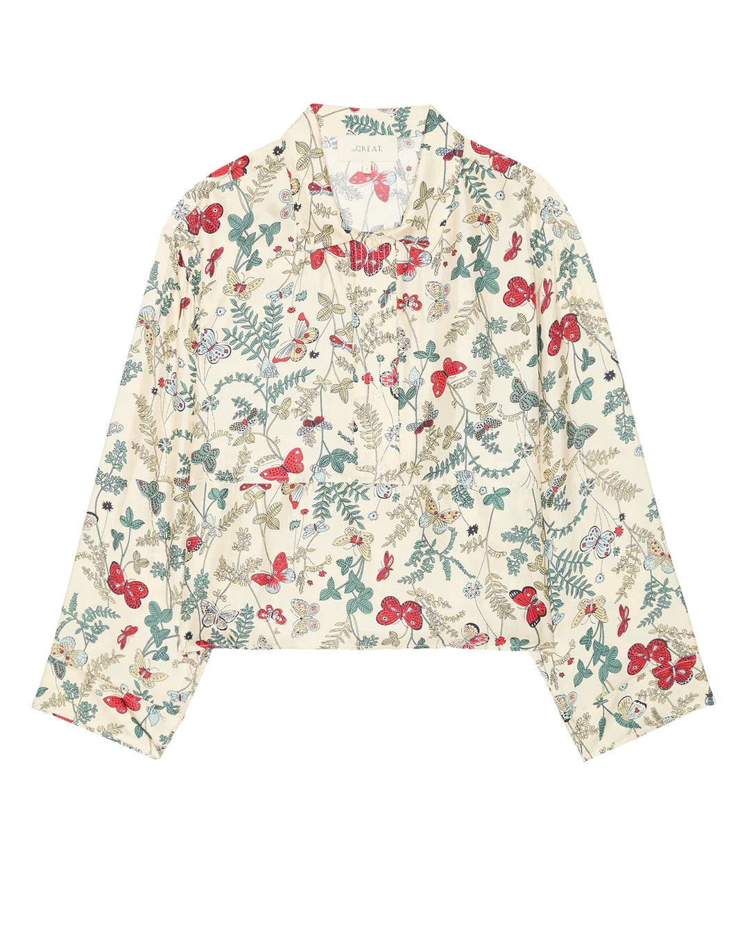 THE GREAT - Women- Floating Butterfly Meadow Henley Top